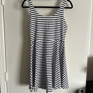 Pink Victoria’s Secret black and white stripe dress size medium